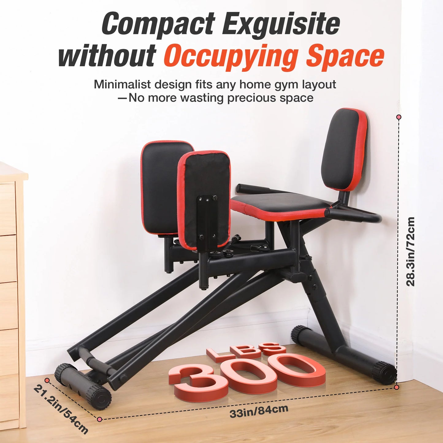 WARMOUNTS Hip Abductor Machine Glute & Thigh Trainer for Women/Adjustable Resistance Band, 300Lbs Weight Capacity for Home Gym