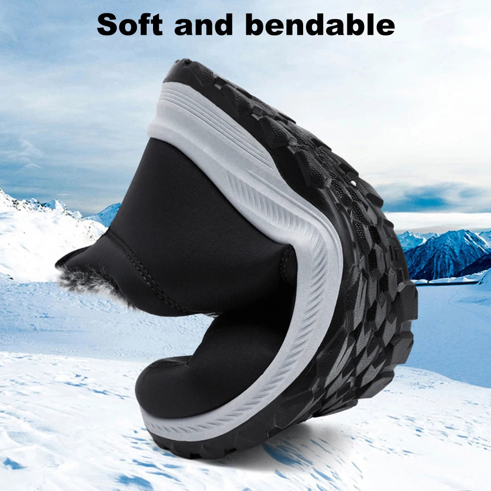 Warm Walking Shoes Lightweight Thermal Ankle Boots Comfortable/Slip On Sneakers Winter Thick Fur Shoes for Travel Hiking