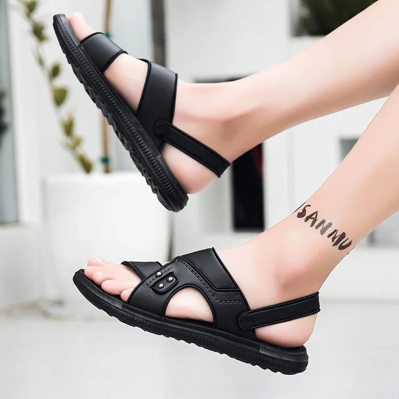 Summer Men Sandals Open Toe Flat Men's Casual Shoes Outdoor/Walking Sandals for Men Beach Shoes hombre Men slippers