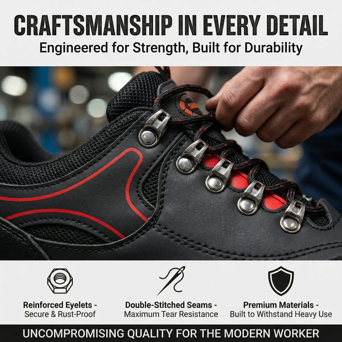 Men Steel Toe Safety Shoes Anti-Puncture Non-Slip Work Boots/Wear-Resistant Breathable Hiking Safety Sneakers for Industrial Work