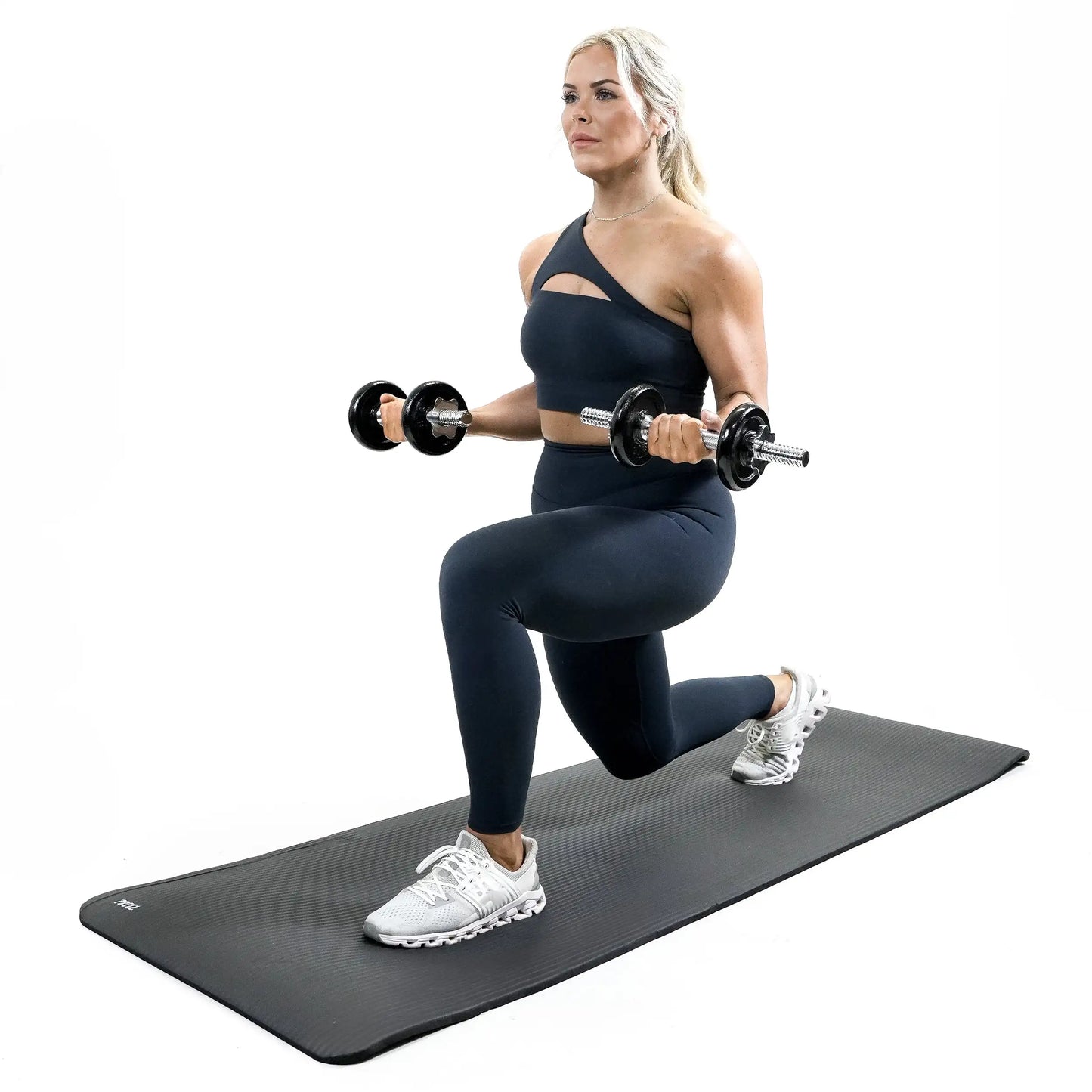 All-Purpose 12mm Thick Exercise Mat, 72x24 Inch NBR Foam/Non-Slip Yoga Mat with Carry Strap, for Home Gym, Fitness, Black