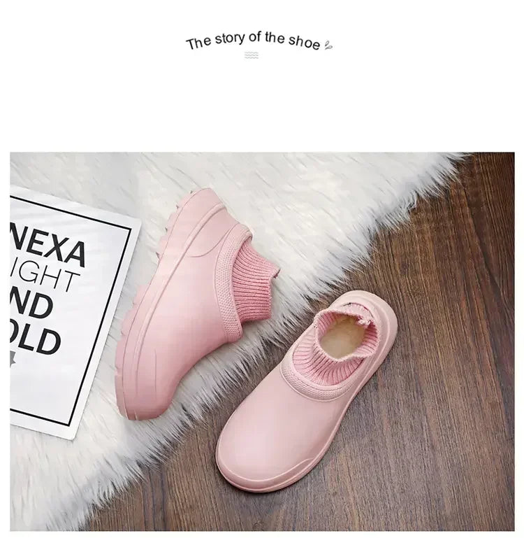 Winter Warm Kitchen Non-slip Waterproof Restaurant Working Shoes/Eva Chef Cotton Slippers Size 36-47