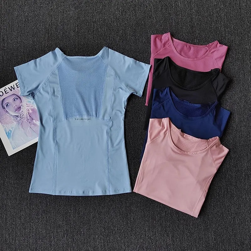Outdoor Sports Shirt Sportswear Yoga Wear Women's Sports/T-Shirt Fitness Clothes Running Yoga Top Female Workout Tops T-shirt