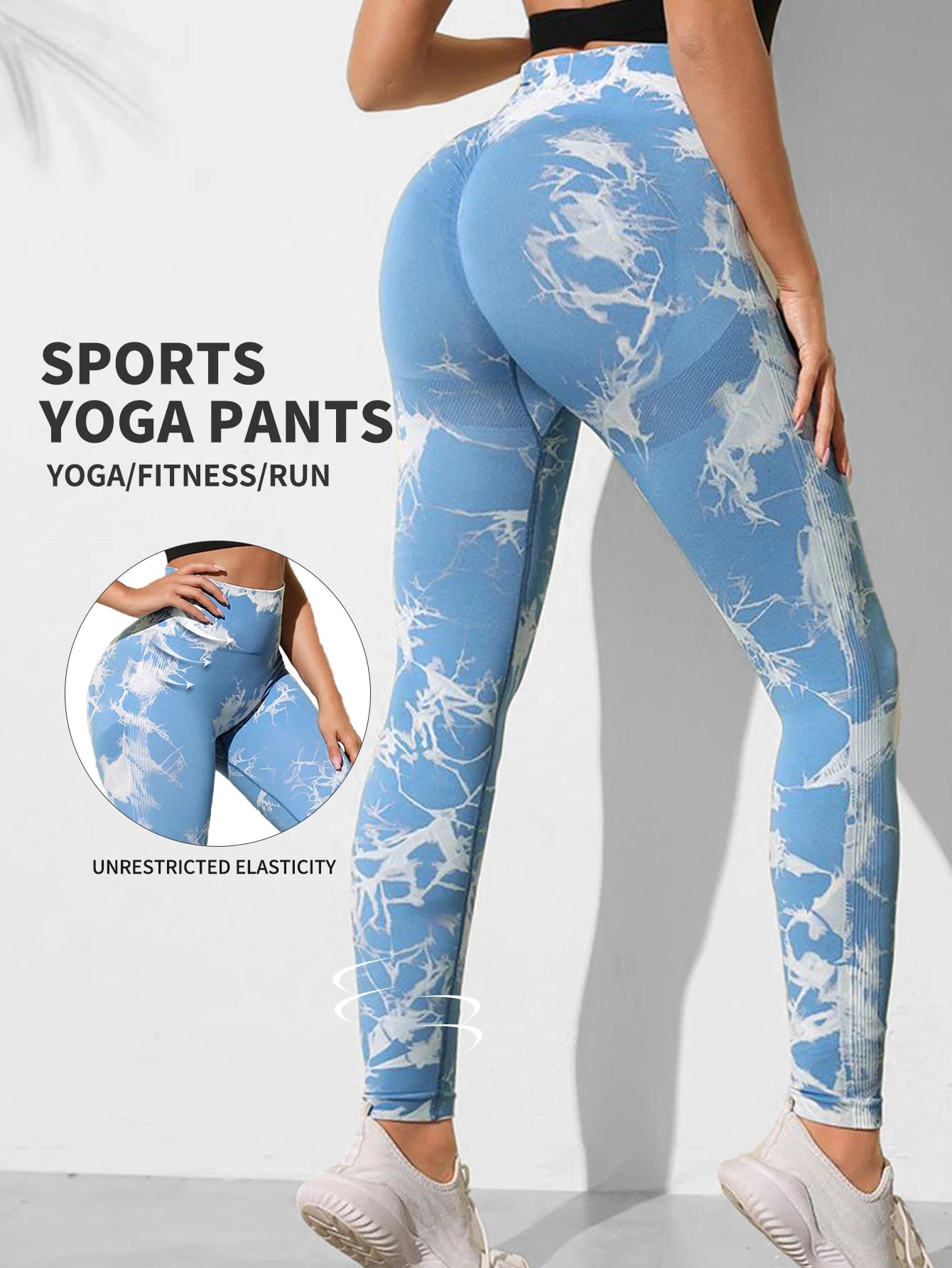 Tie Dye Yoga Pants Sport Leggings Women Seamless High Waist Push Up/Woman Tights Fitness Workout Leggings Gym Clothing