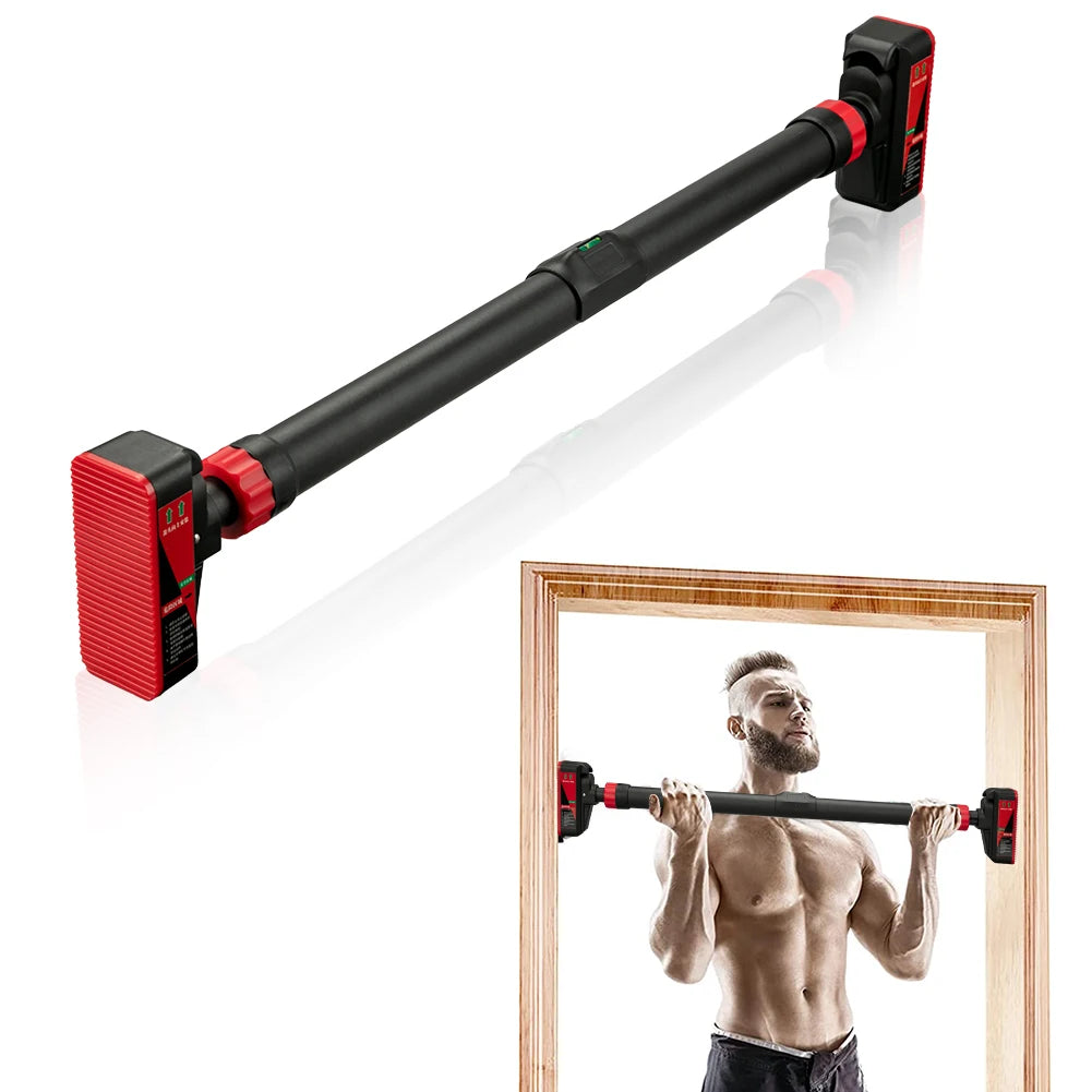 Strength Training Pull-up Bars with Level Gauge 69-92cm Adjustable Width/200kg Max Load Capacity Chin Up Bar For Doorway