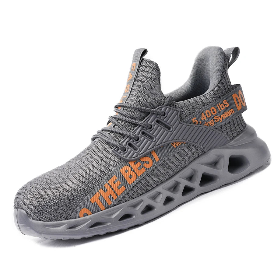 Steel Toe Work Safety Sneakers for Men Lightweight/Anti-Smash Anti-Puncture Protective Shoes