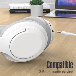 Bluetooth Wireless Over-Ear Headphones with 48H Playtime/and with Microphone, HiFi Stereo Foldable Lightweight Headphones