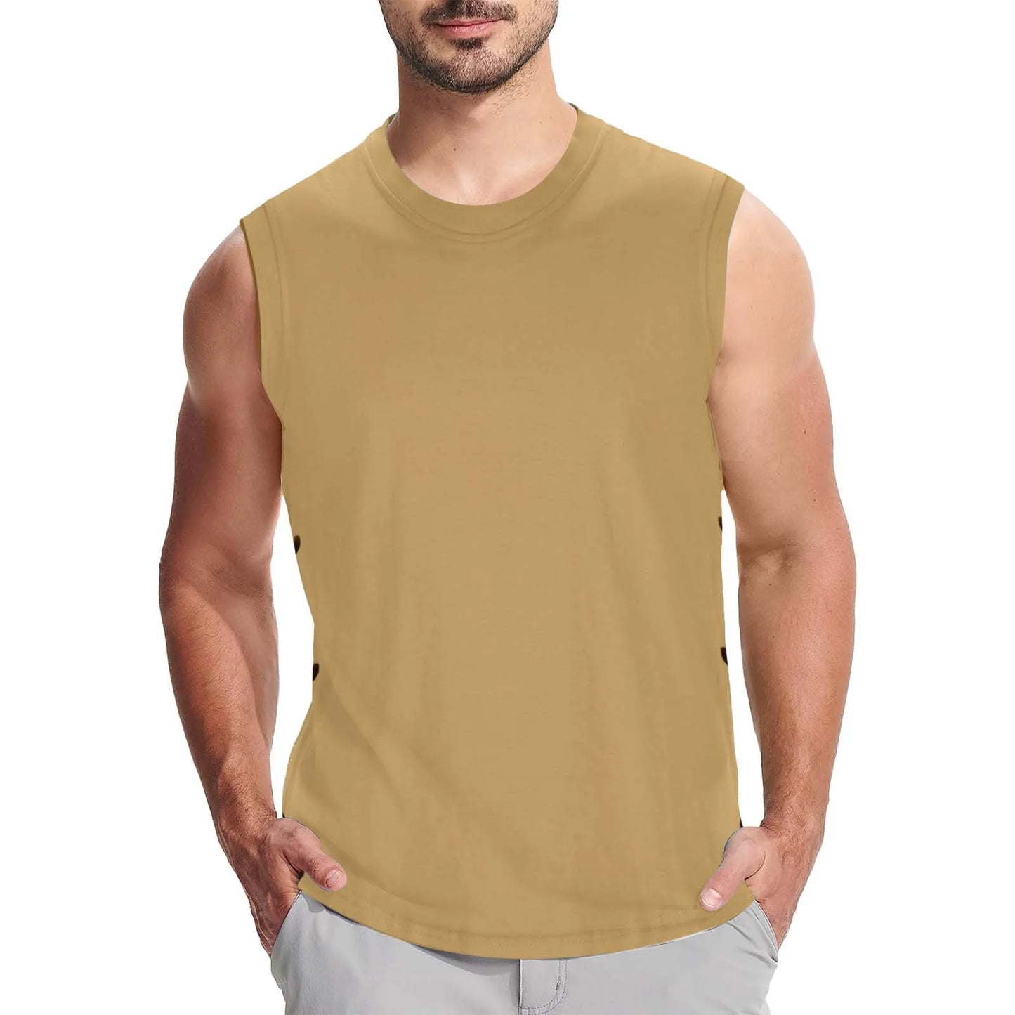 Sleeveless T-Shirt For Men Tank Top Men' Sleeveless Tank Top/Summer Cotton Thin Breasted Gym Tank Top Men