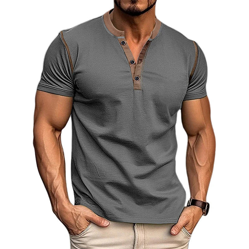 Men s Lightweight V-Neck T-Shirts Breathable  Fit Solid Color/Short Sleeve Casual Tops Summer Fashion Tee Shirt