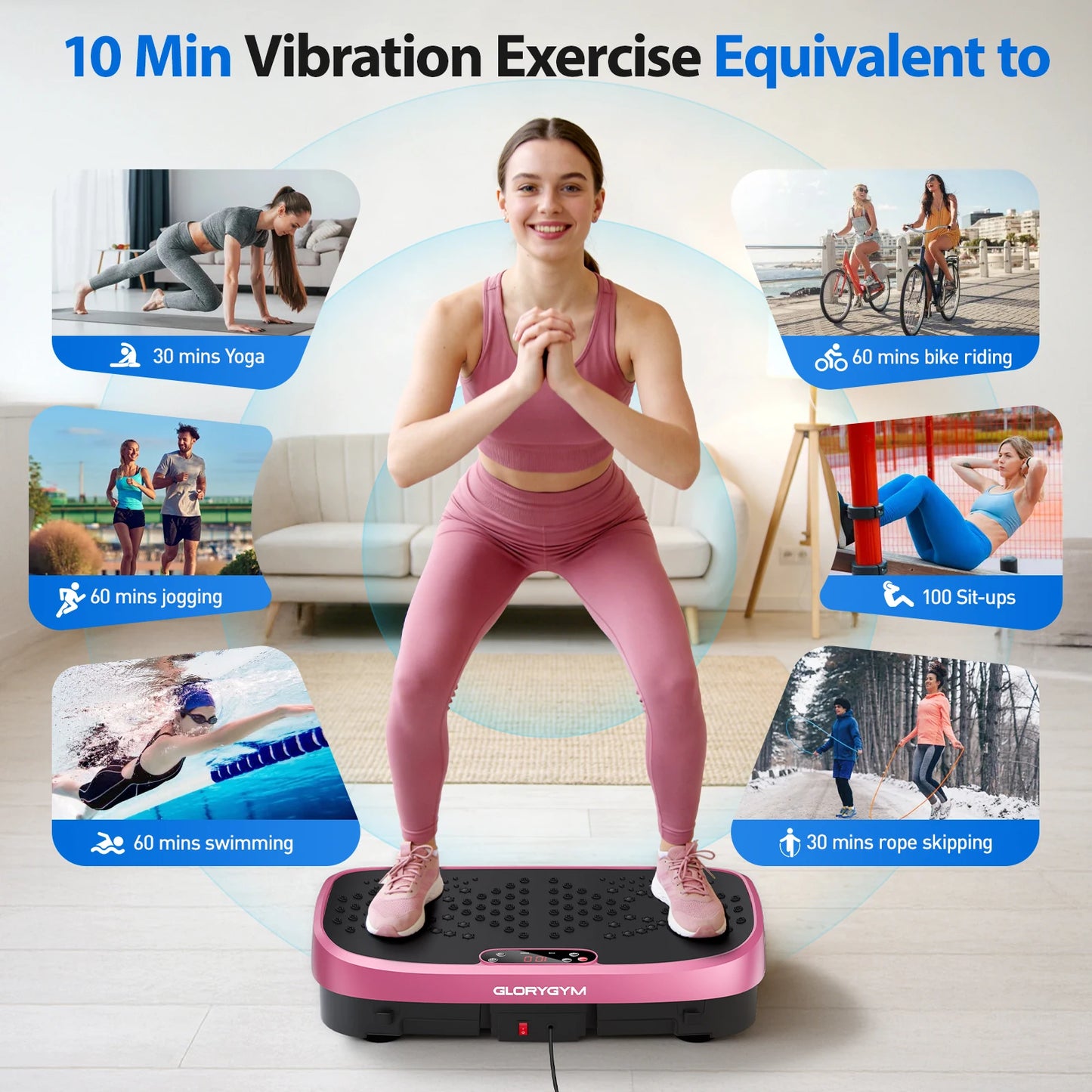 Magnetic Vibration Plate Exercise Machine Fat Burning 120 Levels/330lbs Portable Quiet Home Fitness  APP Control Workout Platform