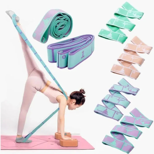 Yoga Stretching Belt Dance Stretching Band Elastic Yoga Resistance Bands/Home Pilates Exercise Pull Strap Belt Fitness Sport