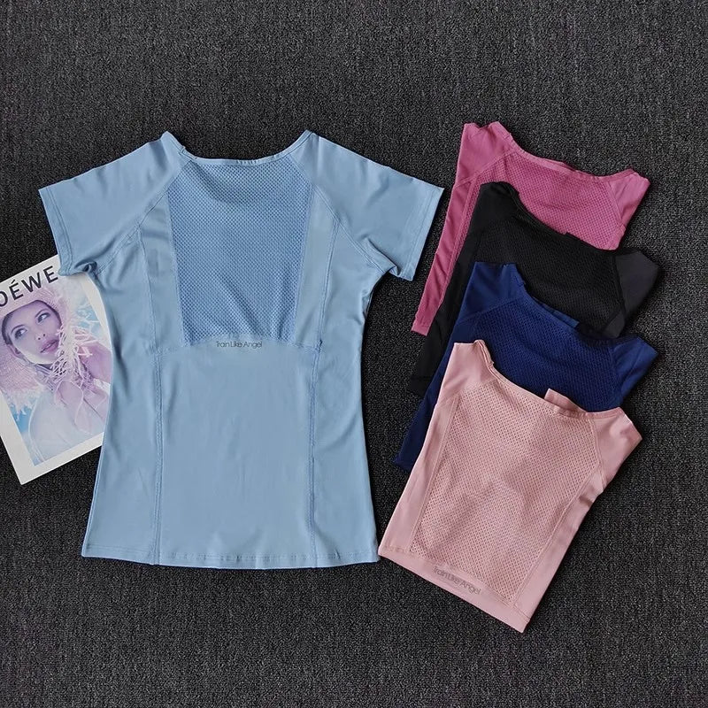 Outdoor Sports Shirt Sportswear Yoga Wear Women's Sports/T-Shirt Fitness Clothes Running Yoga Top Female Workout Tops T-shirt