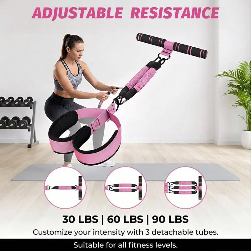 Upgrade Multifunction Pedal Resistance Band Workout Set/Elastic Pull Rope with Handles Door Anchor & Foot Loops