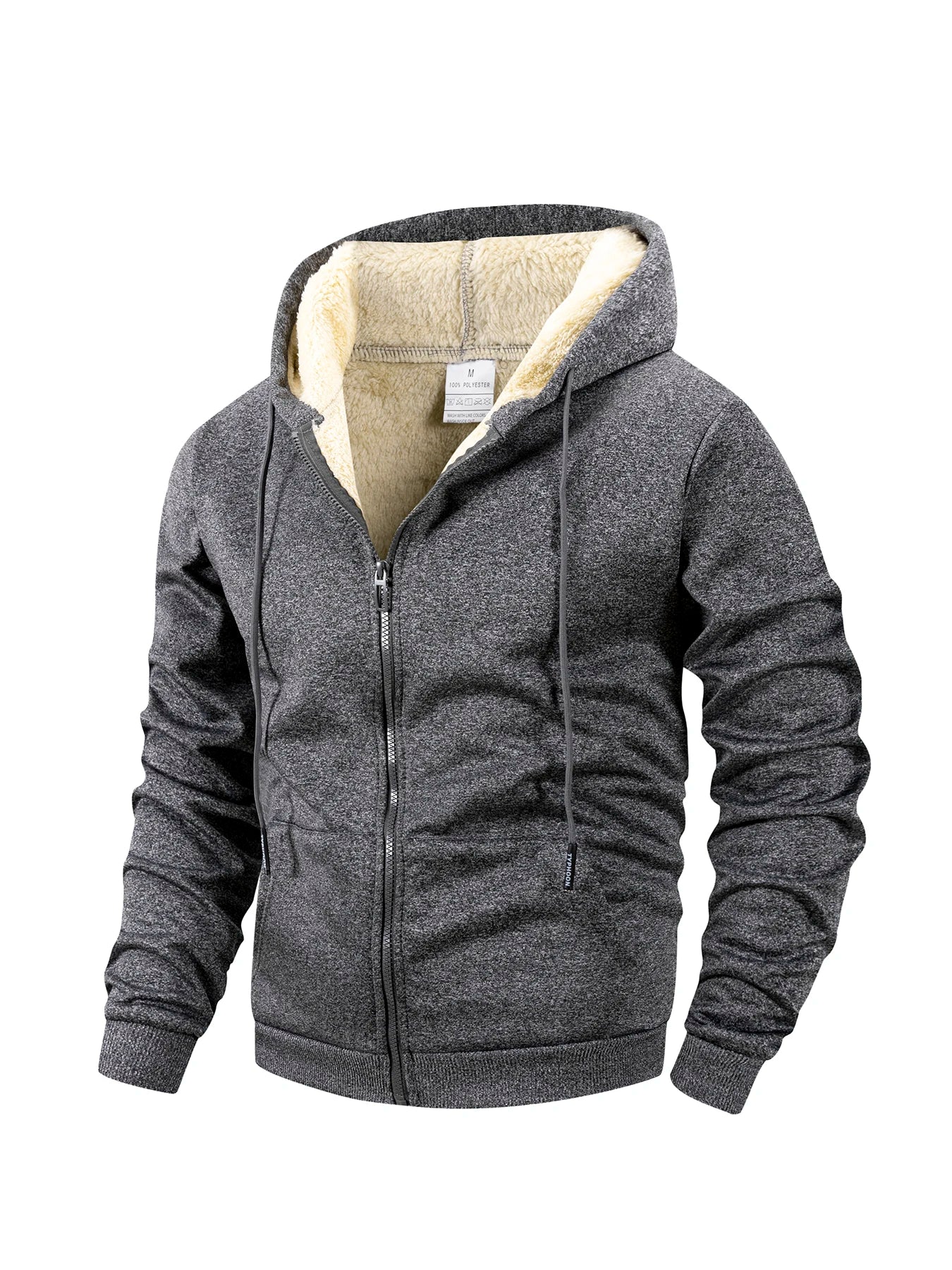 Winter Men's Zipper Jacket Fleece Warm Windproof Hoodies Heavyweight/Cardigan Casual Sports Long Sleeve Sweatshirts Hooded Coat