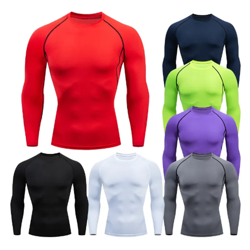 Men Compression Running T-Shirt Fitness Tight Long Sleeve Sport T-shirt/Training Jogging Shirts Gym Sportswear Quick Dry Clothes