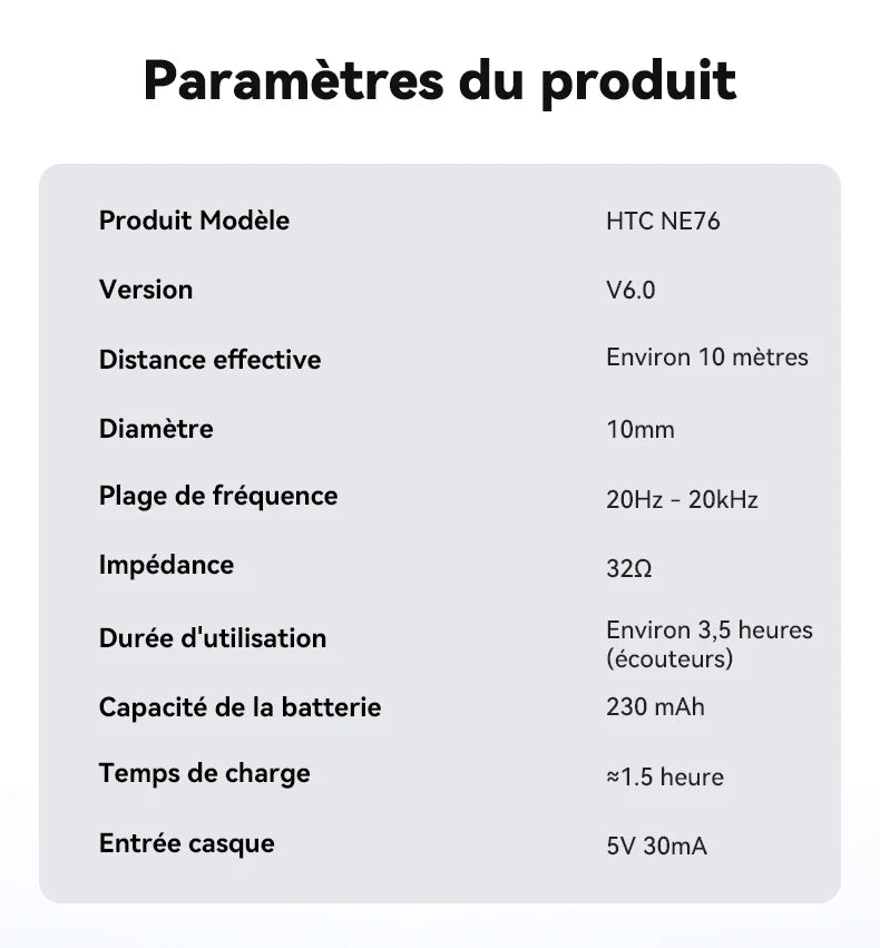 HTC NE76 OWS wireless earbuds with intelligent AI translation/50-hour battery life, low latency for music, the desk, sleep, and sport