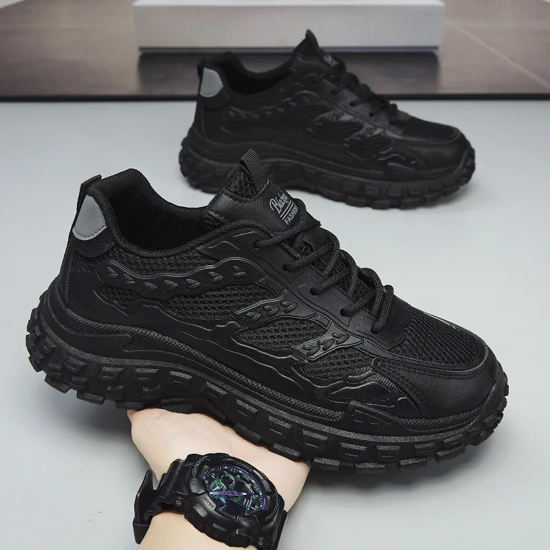 Shock Absorbing Thick Sole Female White Skate Shoes/Light Breathable All-Match Daily Leisure Sports Footwear