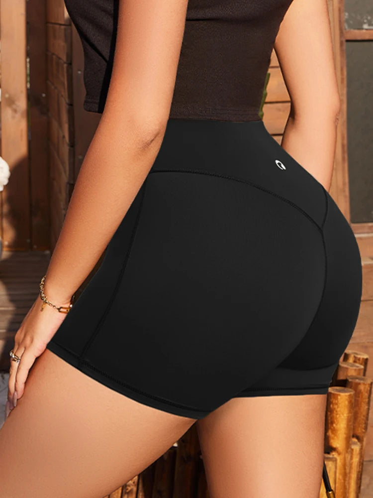 Summer Women's High-Waist Breathable Yoga Shorts High/Elastic Running Tights Leggings Cycling Workout Gym Sports Shorts