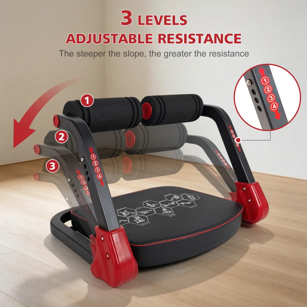 Yes Ab Core Trainer Abdominal Machine/with Resistance Bands for Home Gym Black