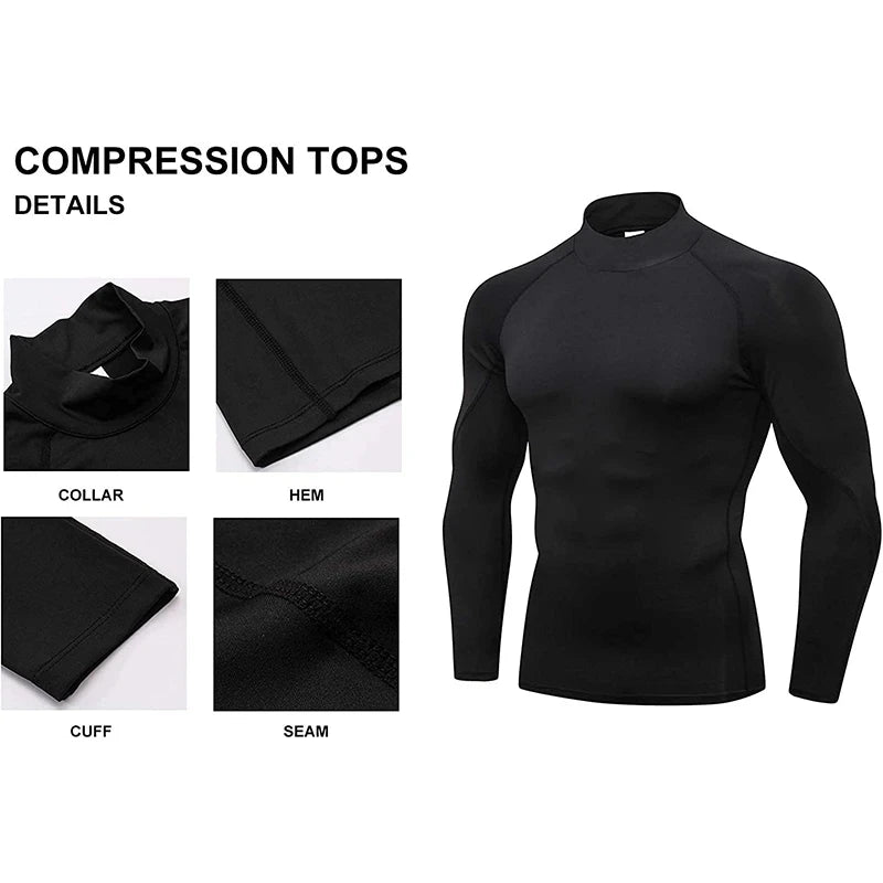 Men Bodybuilding Sport T-shirt Quick Dry Running Shirt Long Sleeve/Compression Top Gym T Shirt Men Fitness