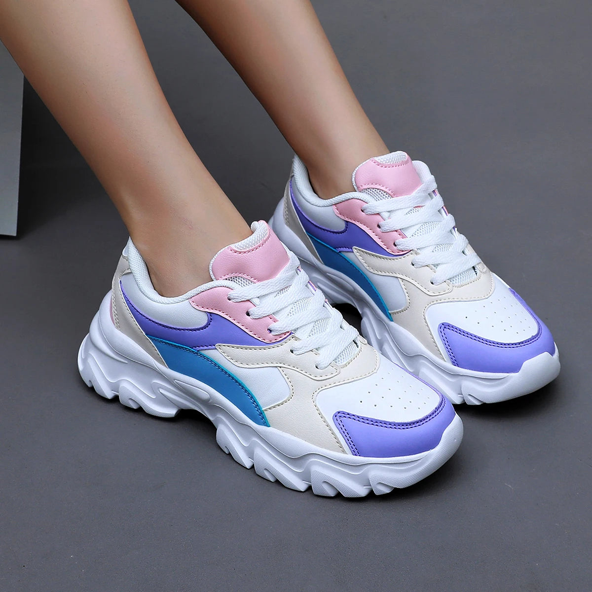 Women Sneakers Fashion Women Vulcanized Shoes High Quality/Flats Shoes for Women Walking Platform Plus Size