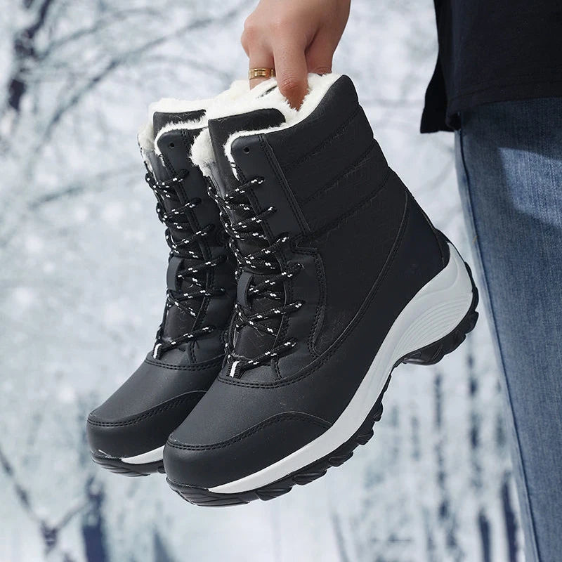 Autumn Winter Women's Ankle Boots Chunky Platform Waterproof Non-slip/Warm Shoes Woman Boots Outdoor Warm Snow Boots New
