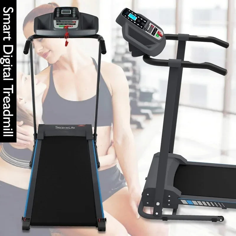 Folding Treadmill Home Fitness Equipment with LCD/Preset and Adjustable Programs Bluetooth Connectivity