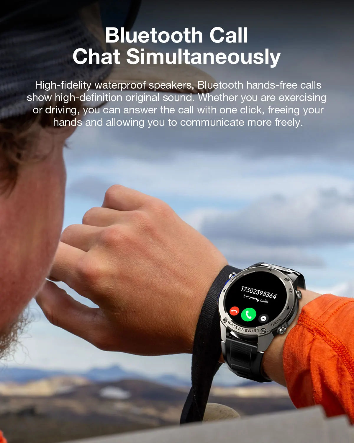 BlitzWolf BW-Voyager1 1.43 inch AMOLED Double Straps Compass & Barometer/10ATM Waterproof blue tooth Call Heart Rate Smart Watch