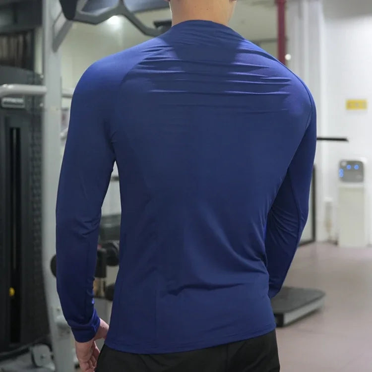 Men's Fitness Sports T-shirt Running Compression Tops/Muscle Fit Shirts Long Sleeve Sweatshirt Jogging Breathable Activewear