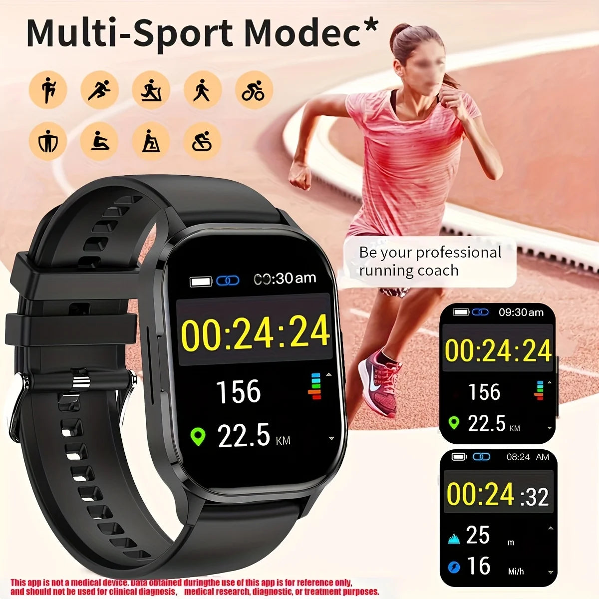 Simple and Stylish Women's Smartwatch, AMOLED HD Screen/Men's Smartwatch Wireless Calling Voice Assistant