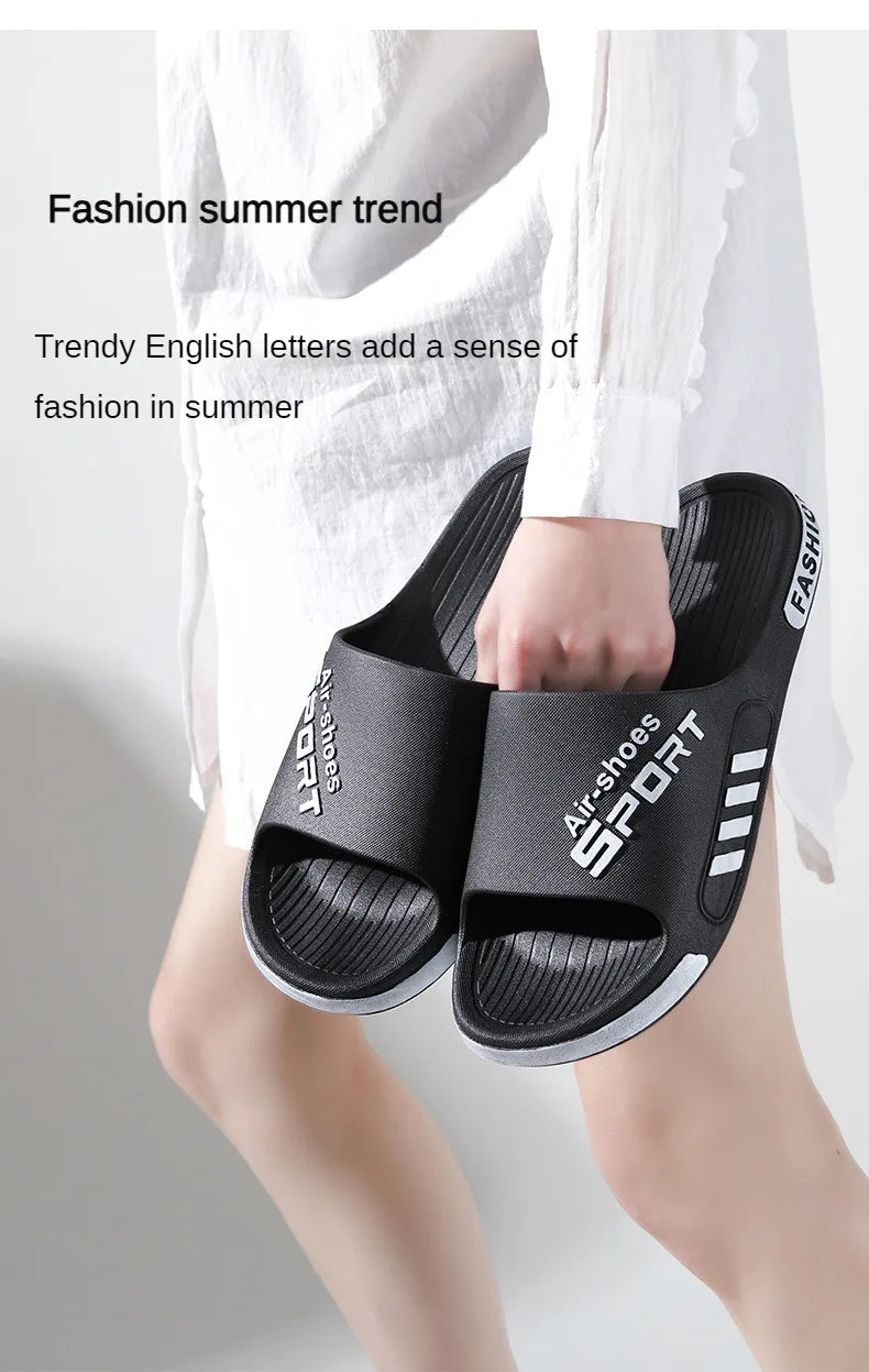 Fashion Men's Slippers PVC Soft Sole Non-slip Slides Casual/Outdoor Flip Flops Home Slippers New