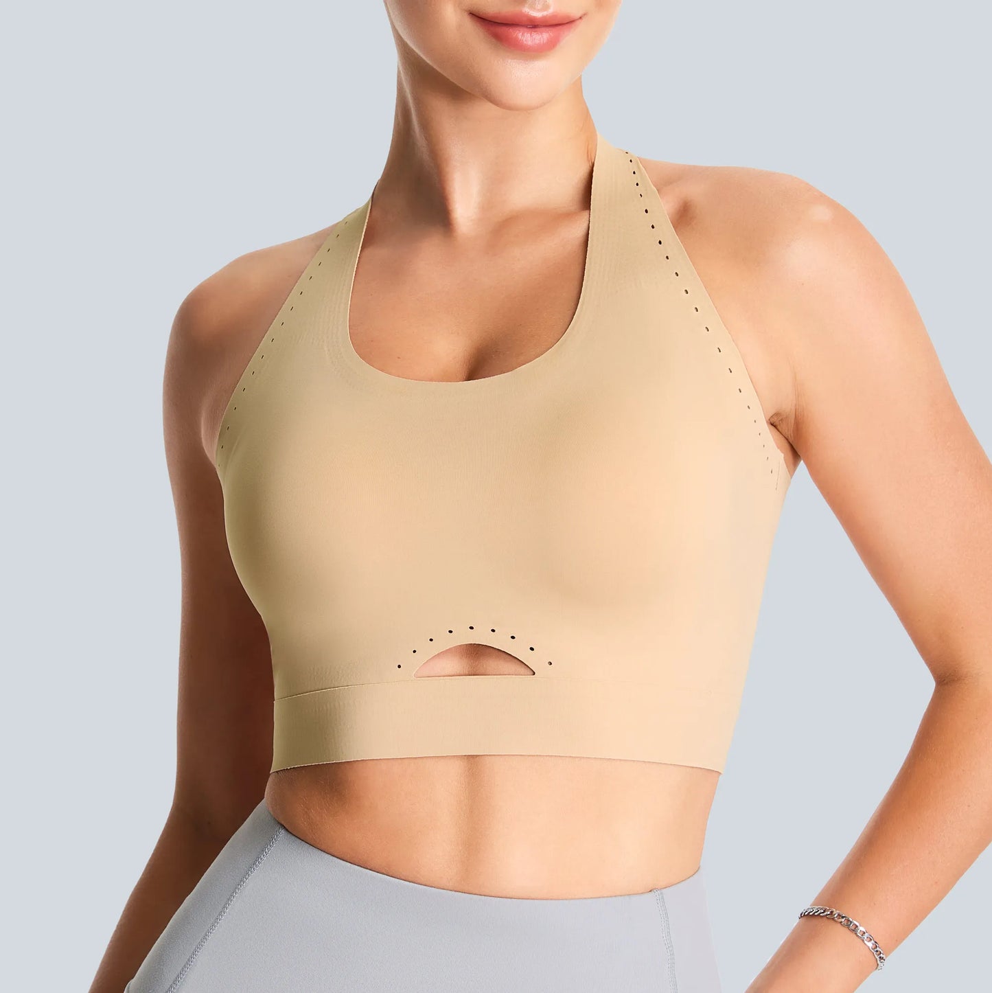 THE GYM PEOPLE Women's Wireless Cross Back/Sports Bras Padded Low Impact Seamless Bra