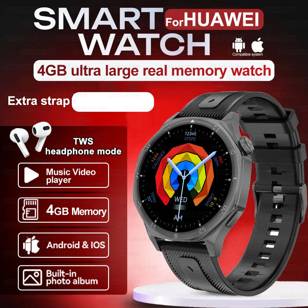 New for Huawei GT5 PRO Smartwatch 4GB Memory GPS Sport Video player/Bluetooth call Electronic album smartwatch for IOS