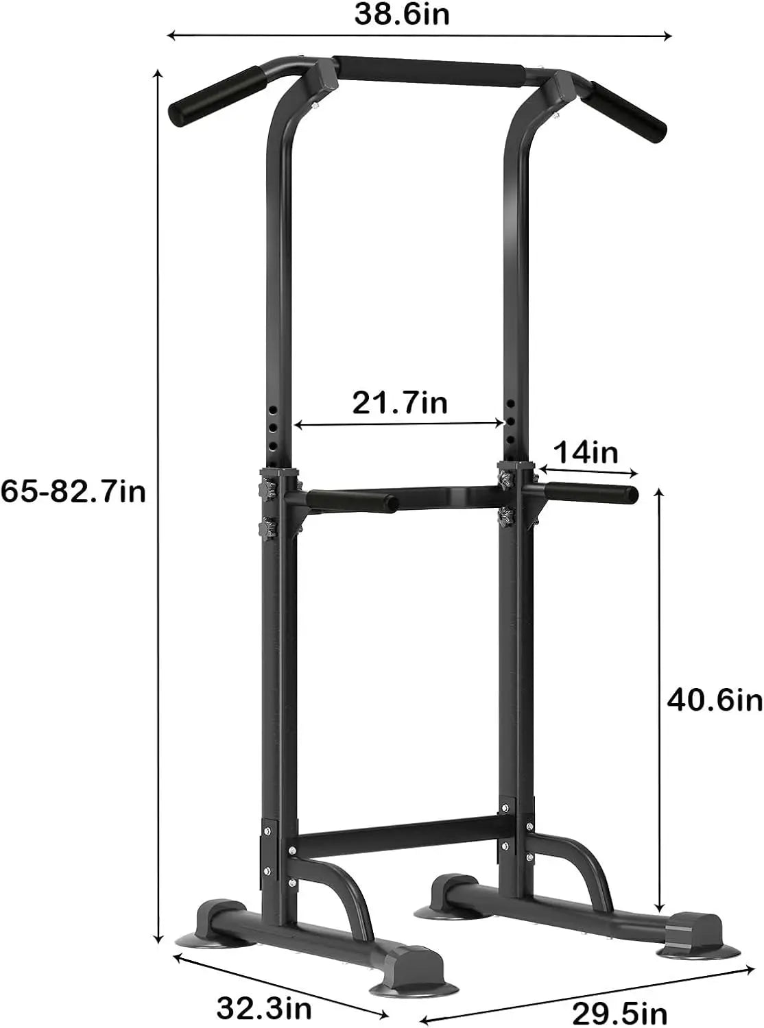 Power Tower Dip Station Pull Up Bar for Home Gym Adjustable Height/Strength Training Workout Equipment Pull Up Bar Station