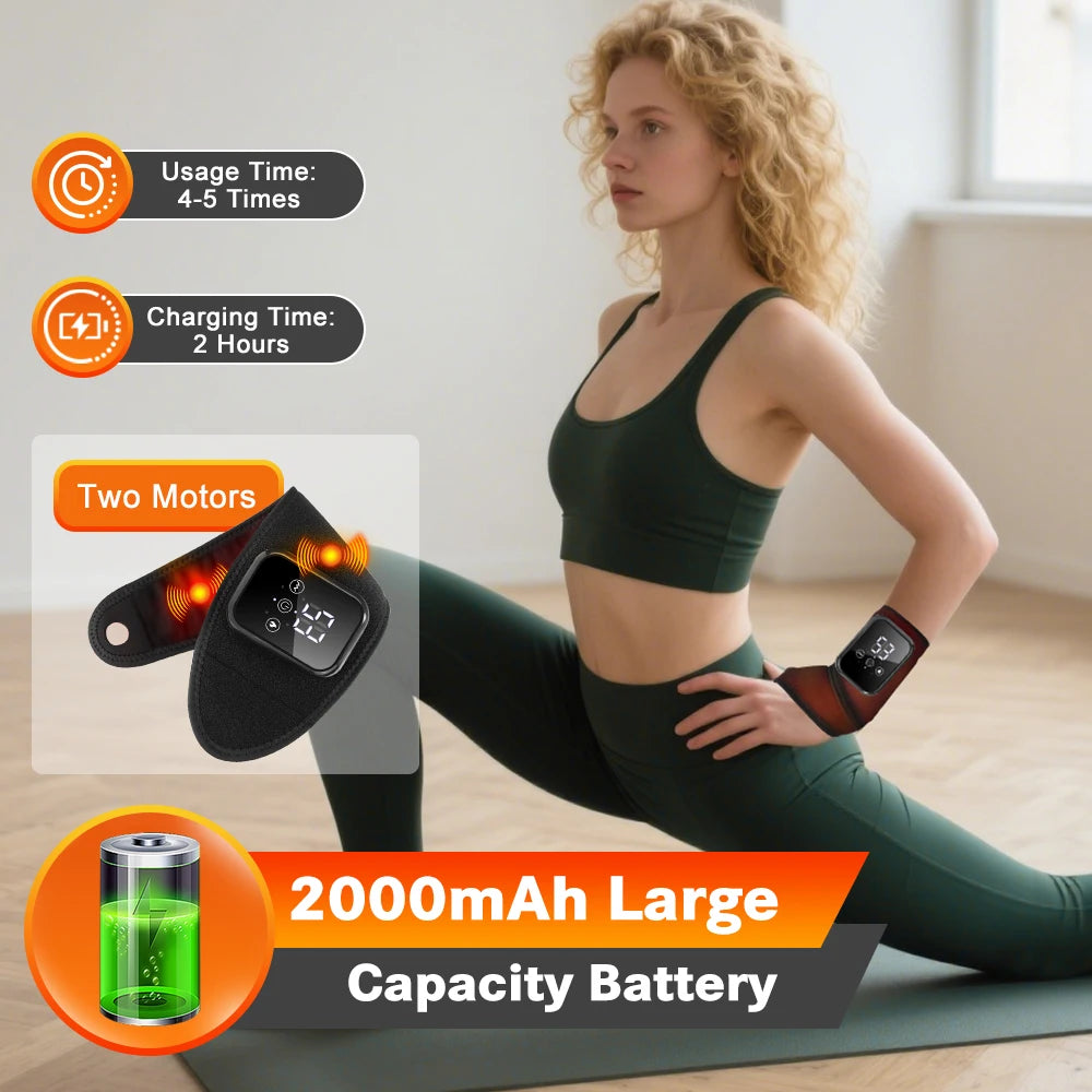 Cordless Heated Hand Wrist Massager with Vibration 3 Heat Levels/3 Massage Modes Smart Touch Control, Electric Wrist Brace Wrap