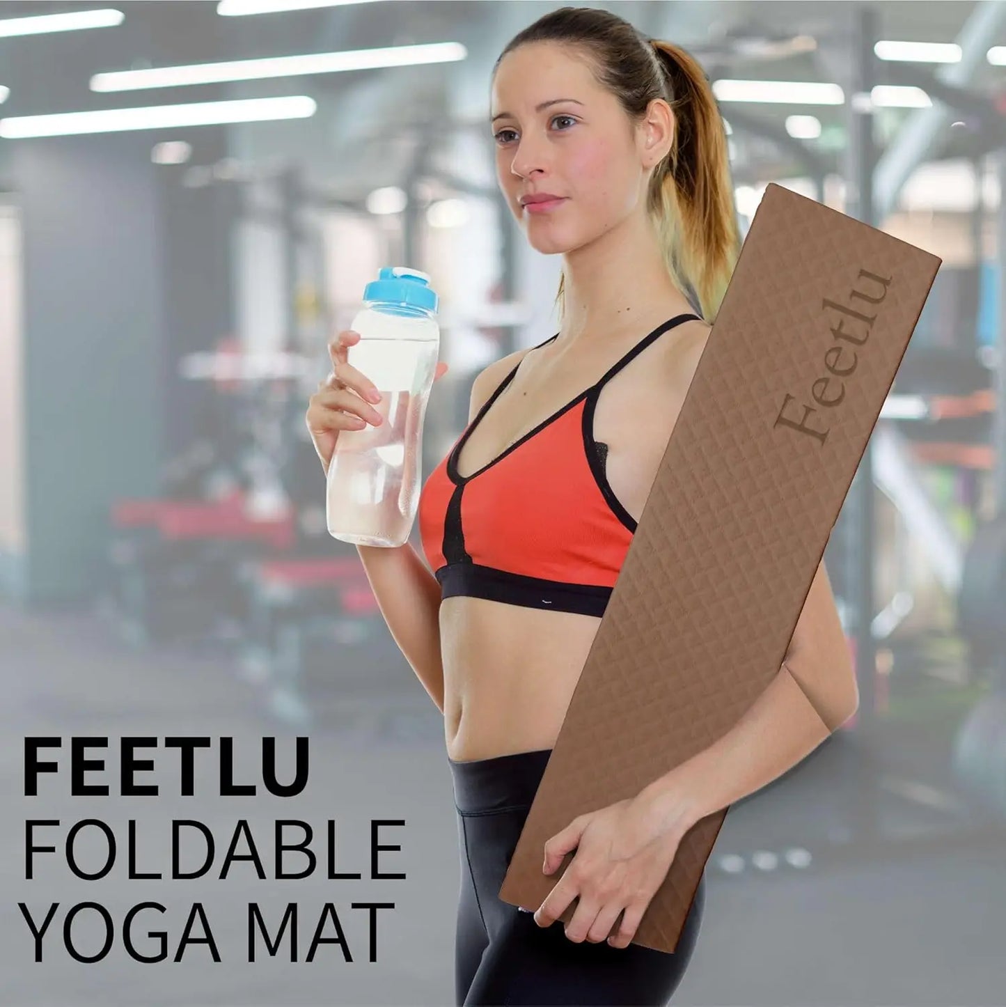 Foldable Yoga Exercise Mat Lightweight Non-Slip for Yoga/Pilates Home Workouts Easy to Store
