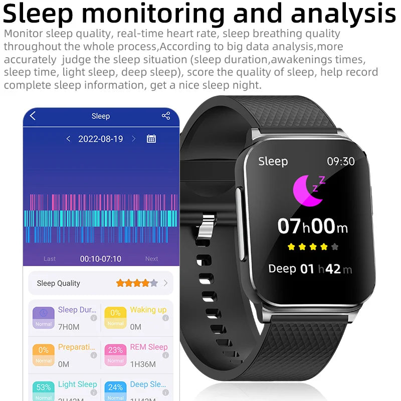 New ECG+HRV Smart Watch Men Women Heart Rate Blood Pressure/Body Temperature Sleep Monitor Fitness Pedometer Sports Watch