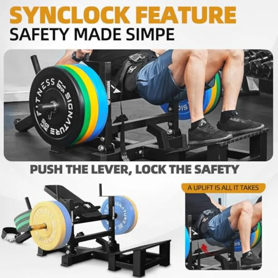 Signature Fitness Glute Bridge Plate-Loaded Hip Thrust Machine/for Butt Shaping and Building Glute Muscles in Black