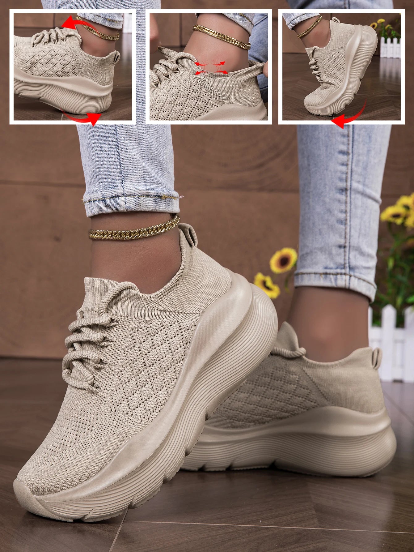 Women's Mesh Breathable Casual Sneakers Lace-up Vulcanized Shoes/Ladies Platform Sneakers Female Shoes Loafers Plus Size