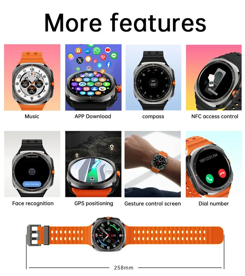 Watch7 Ultra Smart Watch Video Call Smartwatch 4G/5G Sim Card/GPS WIFI Rotary Camera Global Calling Google map Watch