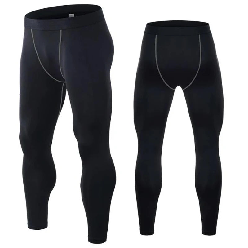 Men's compression sports pants fast drying fitness sports pants/running tight pants training tight pants black