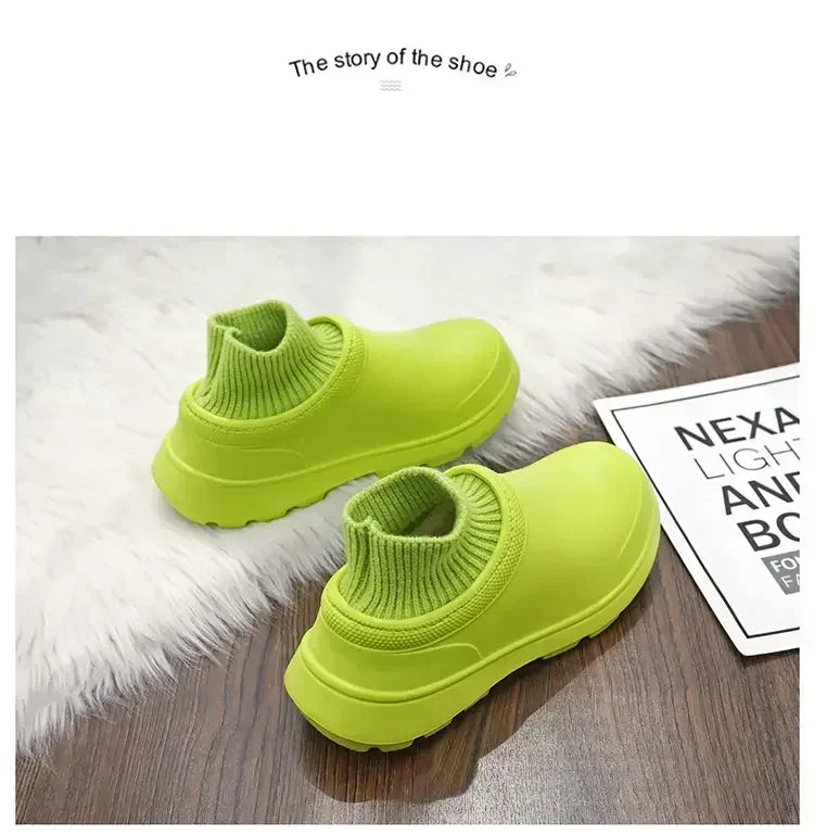 Winter Warm Kitchen Non-slip Waterproof Restaurant Working Shoes/Eva Chef Cotton Slippers Size 36-47