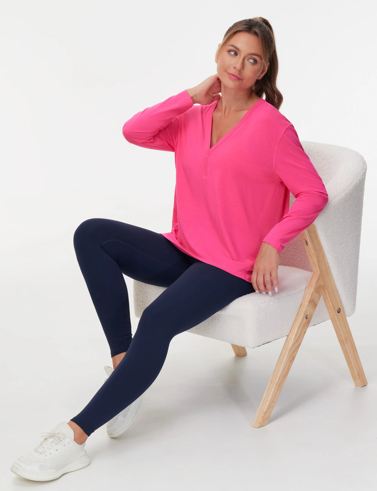 THE GYM PEOPLE Women's Long Sleeve Workout Shirts/Loose Fit V-Neck Running T-Shirts Tops