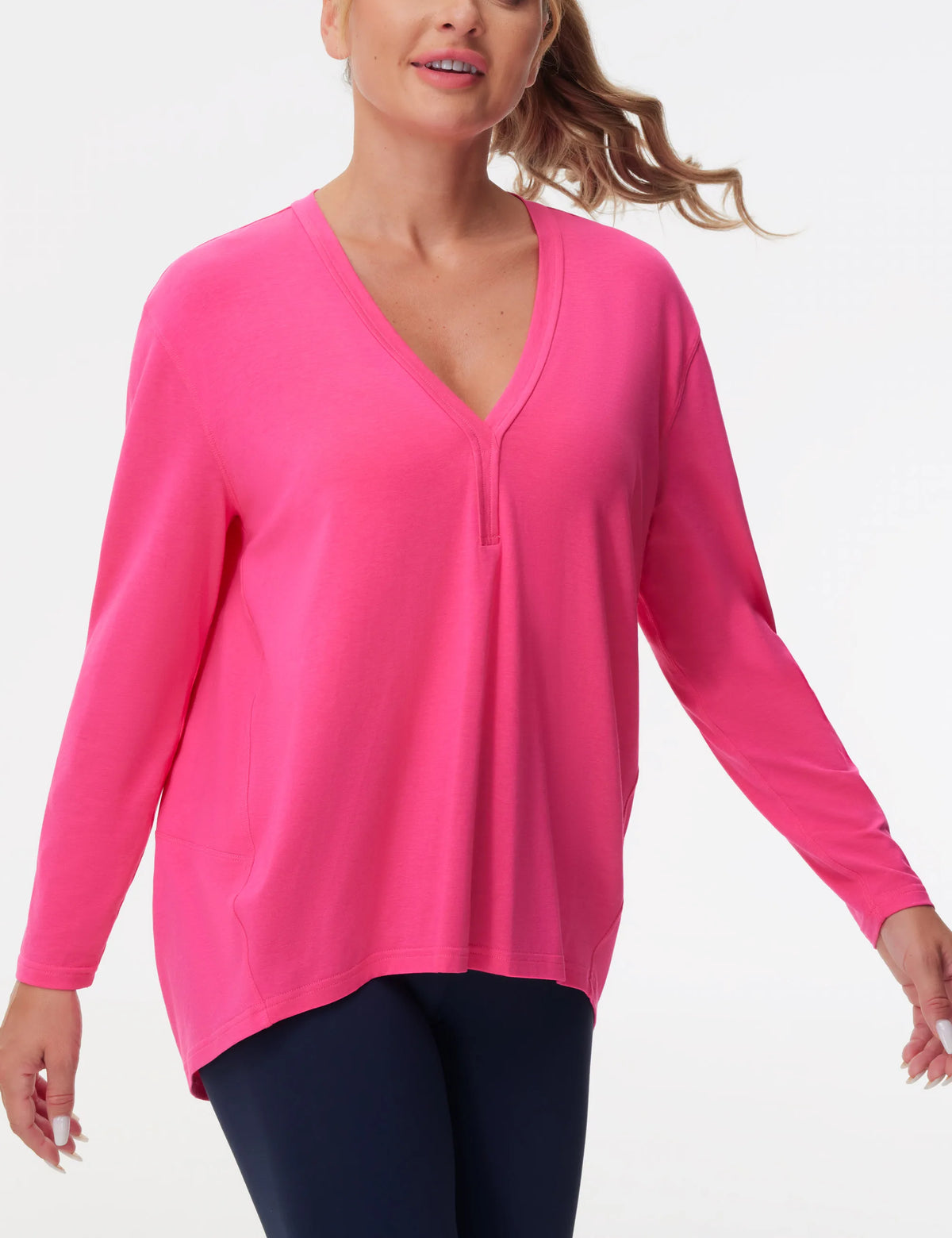 THE GYM PEOPLE Women's Long Sleeve Workout Shirts/Loose Fit V-Neck Running T-Shirts Tops
