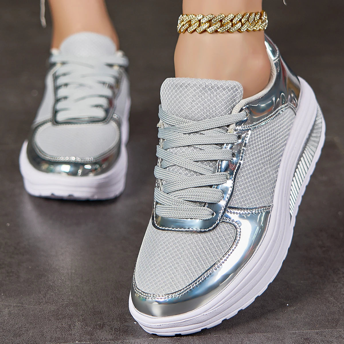Sneakers For Women Fashion Glitter Girls Women's Casual Shoes/Tennis Shoes For Women, Lightweight Walking Shoes