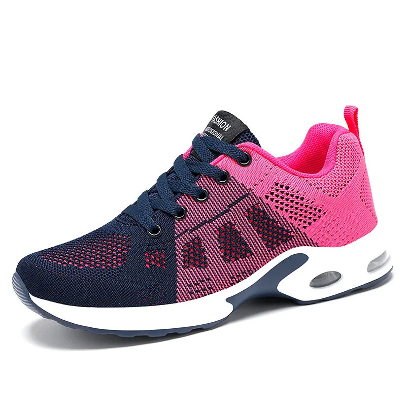 Women's Shock Absorbing Air Cushion Sneakers Breathable Mesh/Lightweight Sports Shoes for Walking & Running