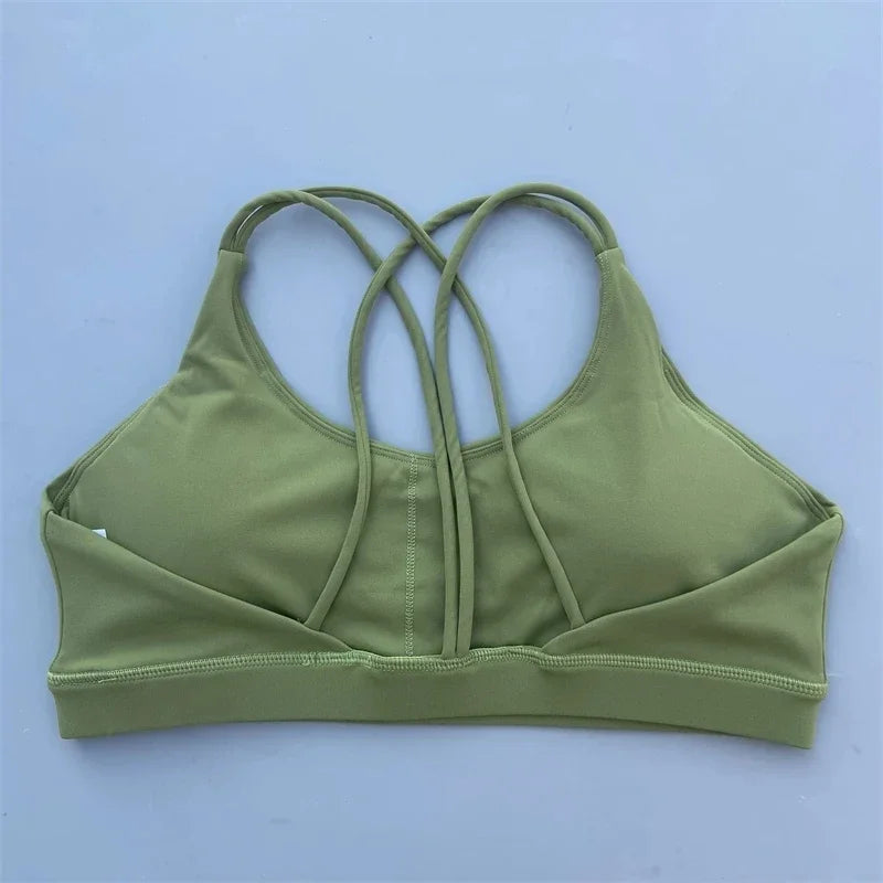 Solid Color Soft High Strength Women Cross Fitness Bra Tight Sport Top/Comprehensive Training Gym Yoga Underwear With Chest Pad