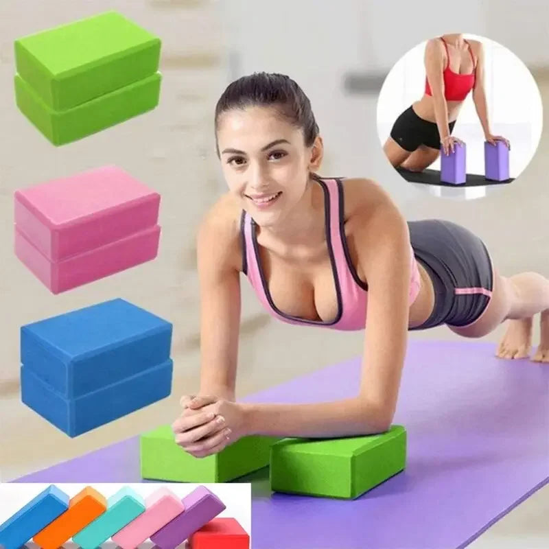 2PCS Yoga Block Brick Set Gym Foam Workout Aid/for Stretching & Fitness Training Yoga Blocks