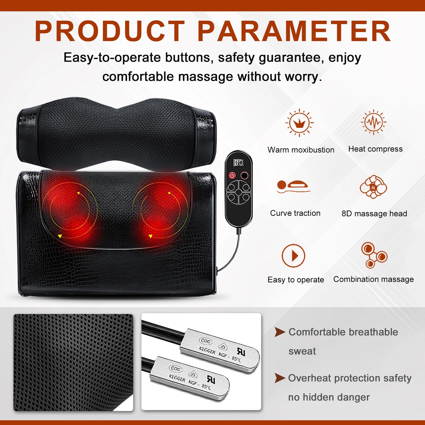 Back Massager Acupressure Back and Neck Massager/Electric Pillow with Deep Massage for Shoulders, Body Muscle Pain.