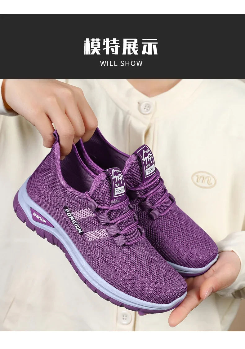 Spring Fashion Women's Shoes High quality Anti slip and Wear resistant/Sports Shoes Mesh Breathable Walking Shoes Designer